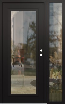Diamond C1 50" x 80" black/black clear Glass Panel black LHI with Sidelite clear Glass