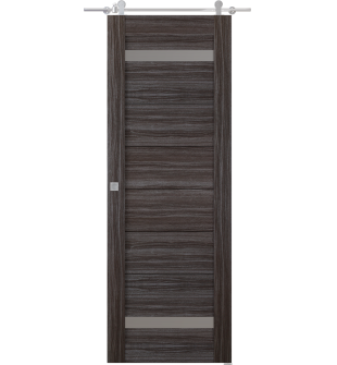 Perla Vetro Gray Oak Barn doors