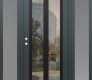 Modern Steel Front Door Diamond C14 60" x 80" anthracite/anthracite clear Glass Panel black RHI with 2 Sidelites frosted Glass