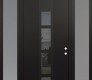 DIAMOND A10 64" X 96" BLACK/BLACK MIRRORED GLASS PANEL BLACK RHI WITH 2 SIDELITES AND TRANSOM FROSTED GLASS