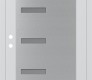 Modern Steel Front Door Diamond C8 36" x 80" white/white frosted Glass Panel stainless steel RHI