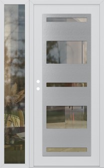 Diamond C10 48" x 80" white/white clear Glass Panel stainless steel RHI with Sidelite clear Glass