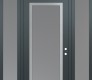 Modern Steel Front Door Diamond C1 64" x 96" anthracite/anthracite frosted Glass Panel stainless steel LHI with 2 Sidelites and Transom frosted Glass