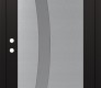 Modern Steel Front Door Diamond C4 36" x 80" black/white frosted Glass Panel stainless steel RHI