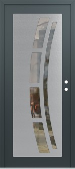 Diamond C12 36" x 80" anthracite/anthracite clear Glass Panel stainless steel LHI