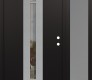 Modern Steel Front Door DIAMOND A5 48" X 80" BLACK/BLACK CLEAR GLASS PANEL STAINLESS STEEL LHI WITH SIDELITE FROSTED GLASS