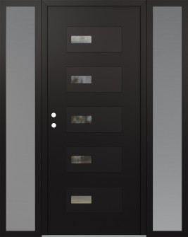 Diamond D7 60" x 80" black/black clear Glass Panel black RHI with 2 Sidelites frosted Glass