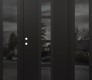 Modern Steel Front Door DIAMOND A10 64" X 80" BLACK/BLACK MIRRORED GLASS PANEL BLACK RHI WITH 2 SIDELITES MIRRORED GLASS