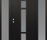 Modern Steel Front Door DIAMOND A9 68" X 80" BLACK/WHITE FROSTED GLASS PANEL BLACK RHI WITH 2 SIDELITES FROSTED GLASS