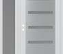 Modern Steel Front Door Diamond C7 48" x 80" white/white frosted Glass Panel stainless steel RHI with Sidelite frosted Glass