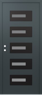 Diamond D6 36" x 80" anthracite/anthracite frosted Glass Panel black RHI