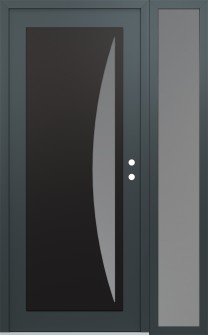 Diamond C13 48" x 80" anthracite/anthracite frosted Glass Panel black LHI with Sidelite frosted Glass