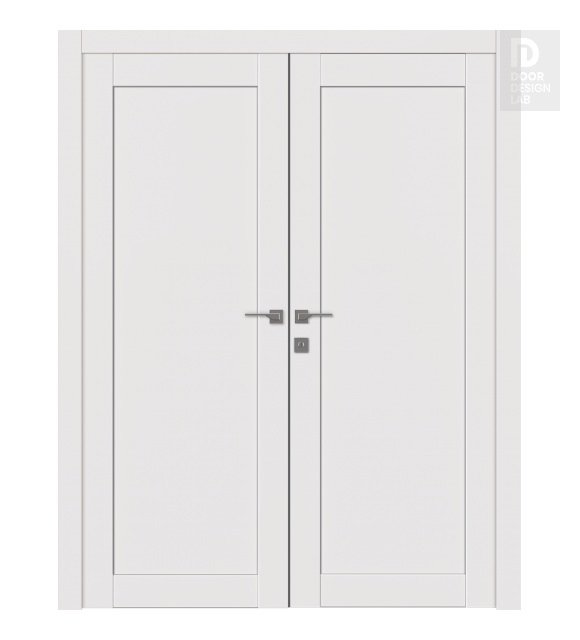 Shaker 1 Panel Snow White Double doors