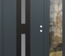 Modern Steel Front Door DIAMOND A6 52" X 80" ANTHRACITE/ANTHRACITE FROSTED GLASS PANEL BLACK LHI WITH SIDELITE CLEAR GLASS