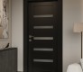 Leora Vetro Black Matte Modern Interior Door by Belldinni