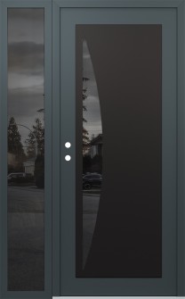 Diamond C13 48" x 80" anthracite/anthracite mirrored Glass Panel black RHI with Sidelite mirrored Glass