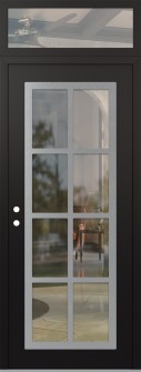 Diamond C16 36" x 96" black/black clear Glass Panel stainless steel RHI with Transom clear Glass
