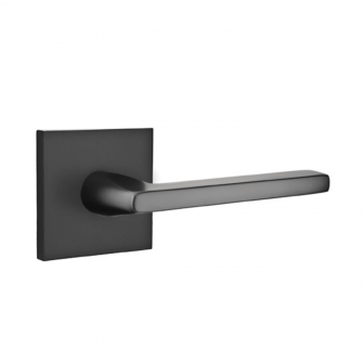EMTEK HELIOS LEVER WITH SQUARE ROSETTE PRIVACY RH FLAT BLACK (US19) 5210