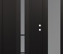 Modern Steel Front Door DIAMOND A3 50" X 80" BLACK/WHITE FROSTED GLASS PANEL BLACK LHI WITH SIDELITE FROSTED GLASS