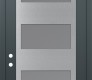 Modern Steel Front Door Diamond C2 36" x 96" anthracite/anthracite frosted Glass Panel stainless steel RHI with Transom frosted Glass