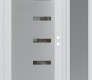 Modern Steel Front Door Diamond C8 52" x 80" white/white clear Glass Panel stainless steel LHI with Sidelite frosted Glass
