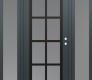Modern Steel Front Door Diamond C16 68" x 80" anthracite/anthracite frosted Glass Panel black LHI with 2 Sidelites frosted Glass