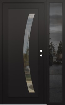 Diamond C4 48" x 80" black/black clear Glass Panel black LHI with Sidelite mirrored Glass