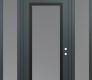 Modern Steel Front Door Diamond C1 60" x 96" anthracite/anthracite frosted Glass Panel black LHI with 2 Sidelites and Transom frosted Glass