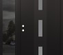 Modern Steel Front Door DIAMOND A7 48" X 80" BLACK/WHITE FROSTED GLASS PANEL BLACK RHI WITH SIDELITE MIRRORED GLASS