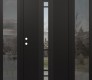 DIAMOND A3 60" X 80" BLACK/BLACK CLEAR GLASS PANEL BLACK LHI WITH 2 SIDELITES MIRRORED GLASS