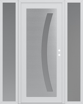 Diamond C4 68" x 80" white/white frosted Glass Panel stainless steel LHI with 2 Sidelites frosted Glass