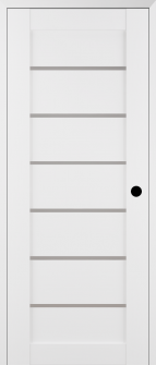 RTA LEFT HAND PREHUNG CONCEALED DOOR SLAB ALBA BIANCO NOBLE 18" X 80" X 1 9/16"