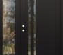 Modern Steel Front Door Diamond C6 50" x 80" black/black clear Glass Panel black RHI with Sidelite clear Glass