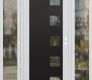 Modern Steel Front Door Diamond C5 60" x 80" white/white clear Glass Panel black LHI with 2 Sidelites clear Glass