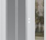 Modern Steel Front Door Diamond C14 48" x 80" white/white frosted Glass Panel stainless steel LHI with Sidelite clear Glass