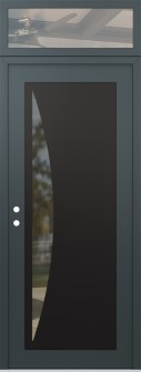Diamond C13 36" x 96" anthracite/anthracite clear Glass Panel black RHI with Transom clear Glass