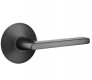 Modern Steel Front Door EMTEK HELIOS LEVER WITH MODERN ROSETTE PASSAGE RH FLAT BLACK (US19) 5107