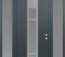 Modern Steel Front Door DIAMOND A9 68" X 96" ANTHRACITE/ANTHRACITE FROSTED GLASS PANEL STAINLESS STEEL LHI WITH 2 SIDELITES AND TRANSOM FROSTED GLASS