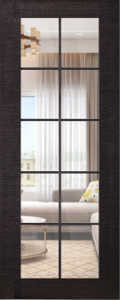 DOOR SLAB AVANTI 10 LITE CLEAR VETRO BLACK APRICOT 24" X 92 1/2" X 1 3/4" TEMPERED CLEAR GLASS