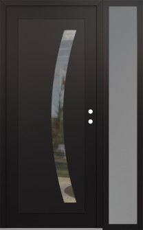 Diamond C4 50" x 80" black/black clear Glass Panel black LHI with Sidelite frosted Glass