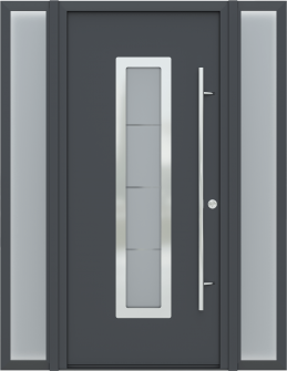 MODERN FRONT STEEL DOOR ARGOS ANTRACIT/WHITE 61 1/16" X 81 11/16" LHI + SIDELITE LEFT/RIGHT