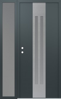 DIAMOND A8 50" X 80" ANTHRACITE/ANTHRACITE FROSTED GLASS PANEL STAINLESS STEEL RHI WITH SIDELITE FROSTED GLASS