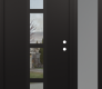 DIAMOND A10 50" X 80" BLACK/BLACK CLEAR GLASS PANEL BLACK RHI WITH SIDELITE FROSTED GLASS