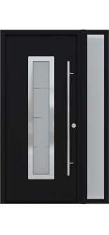 MODERN FRONT STEEL DOOR ARGOS BLACK/WHITE 49 1/4" X 81 11/16" LHI + SIDELITE RIGHT