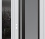 Modern Steel Front Door Diamond C15 48" x 96" white/white frosted Glass Panel black RHI with Sidelite and Transom mirrored Glass