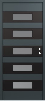 Diamond D5 36" x 80" anthracite/anthracite frosted Glass Panel black LHI