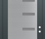 Modern Steel Front Door Diamond C8 36" x 96" anthracite/anthracite frosted Glass Panel stainless steel LHI with Transom frosted Glass
