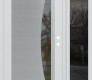 Modern Steel Front Door Diamond C13 48" x 80" white/white clear Glass Panel stainless steel LHI with Sidelite mirrored Glass