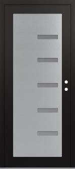 Diamond C8 36" x 80" black/white frosted Glass Panel stainless steel LHI