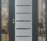 Modern Steel Front Door Diamond C11 60" x 80" anthracite/anthracite mirrored Glass Panel stainless steel RHI with 2 Sidelites clear Glass